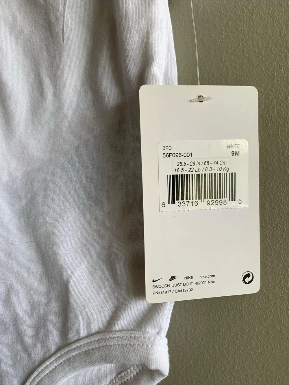Nike White Baby One-Piece Bodysuit - 3-Pack